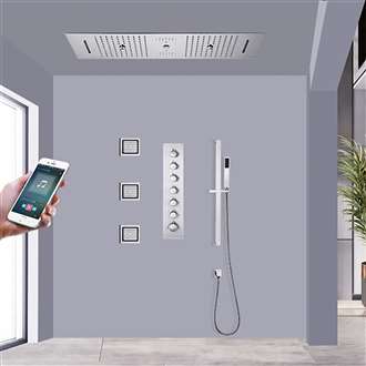 FontanaShowers Brescia Chrome Musical Phone-Controlled Thermostatic LED Shower System