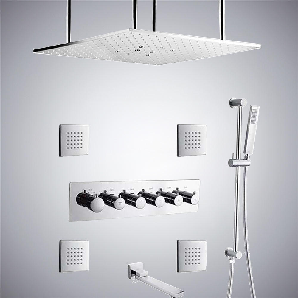 Fontana Aversa LED Chrome Polished Thermostatic Ceiling Mounted ...