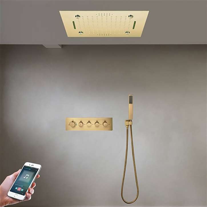 Browse Brushed Gold Digital Luxury Shower System by Fontana