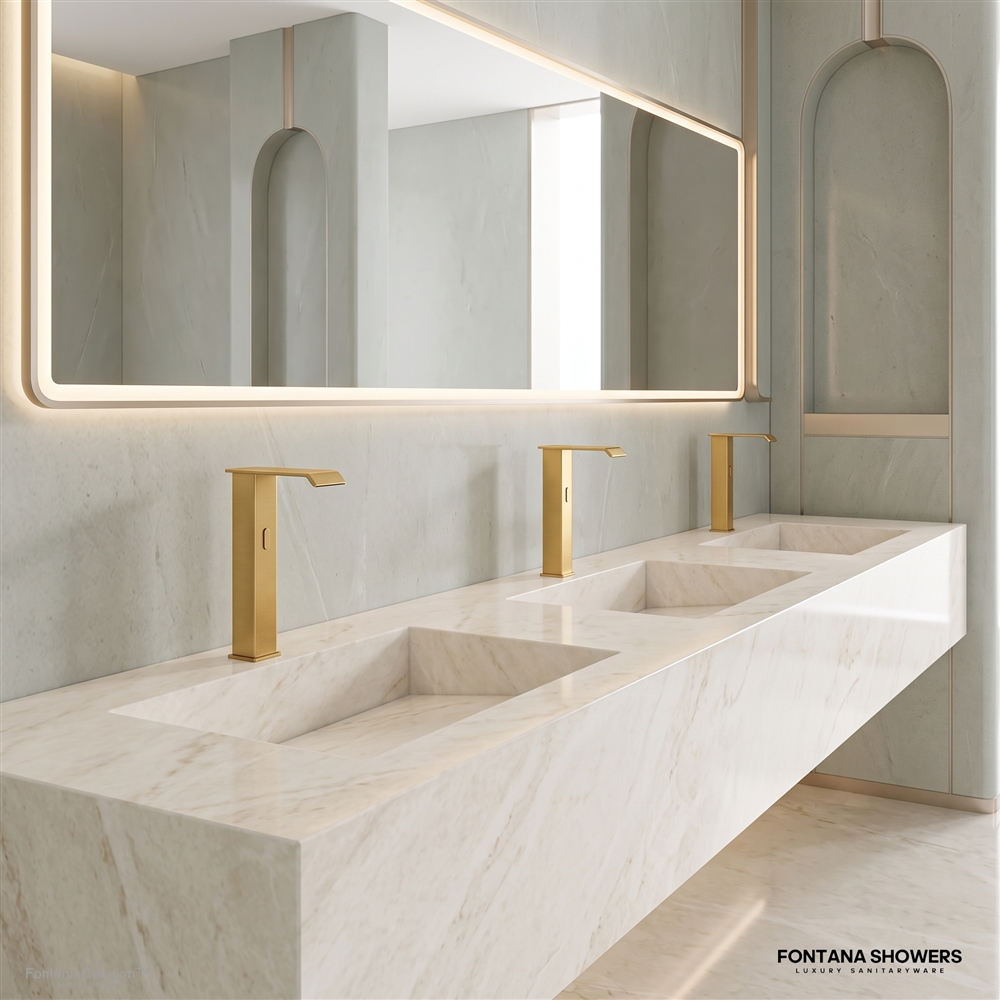 Fontana Celarion brushed gold commercial touchless bathroom faucet model FS145178BG