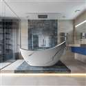 Fontana Ravenna White Stone Resin Freestanding Indoor Bathtub Freestanding Bathtub