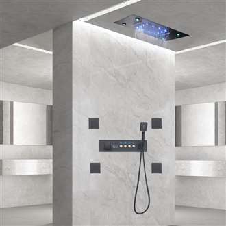 Fontana Cagliari thermostatic LED matte black shower set