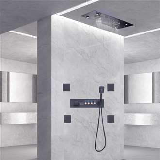 Fontana Cagliari premium matte-black thermostatic shower system