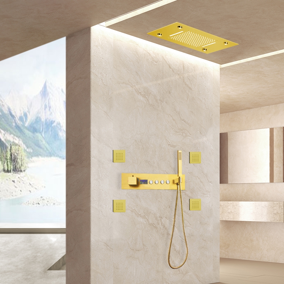 Bergamo-Brushed-Gold-LED-Thermostatic-Shower