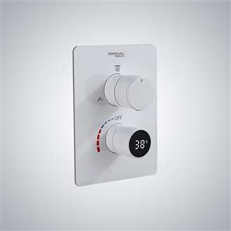 Revit Families Rimini 3 Function White Smart LED Digital Display Thermostat Shower Controller Mixer