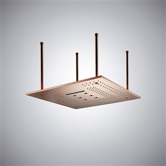 Fontana Latina Square Rose Gold Rainfall Ceiling Mount Shower Head