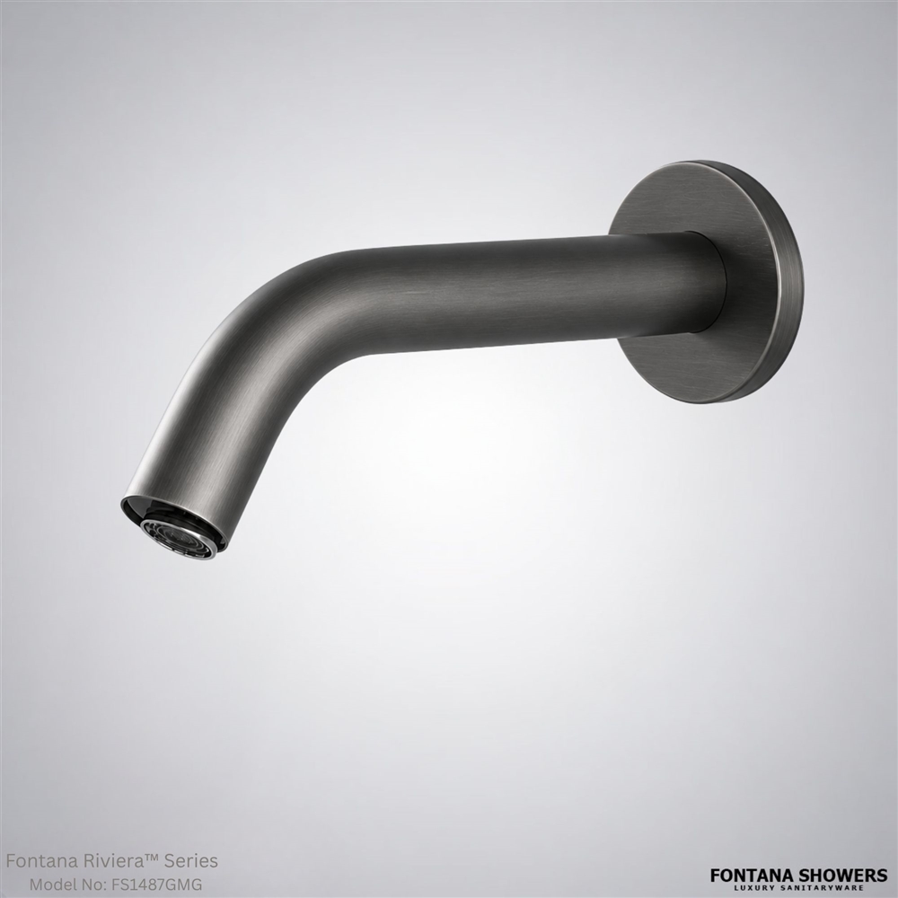 FontanaZeniora Gun Metal Grey Wall Mounted Automatic Sensor Faucet