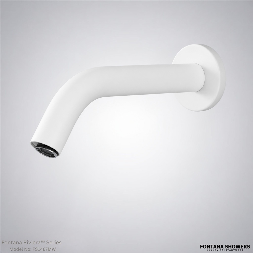 Fontana Riviera Series Matte White Wall-Mounted Automatic Sensor Faucet