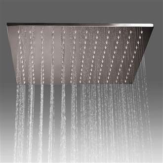 Luxury Shower Head Fontana Toulouse Stainless Steel Brushed Ceiling Mounted 8"x16" Rainfall Bathroom Shower Head