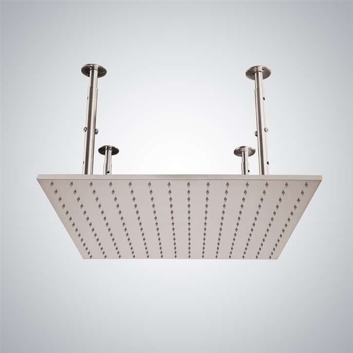 Fontana Cholet Stainless Steel Brushed Nickel Ceiling Mounted 16" Rainfall Bathroom Shower Head
