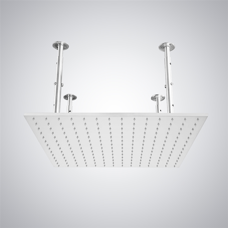 Fontana 16" Stainless Steel Rain Shower Head Matte White Finish