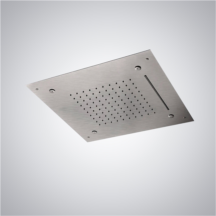 Fontana Lyon 16" Brushed Nickel Ceiling Mounted Luxury LED Bathroom Shower Head