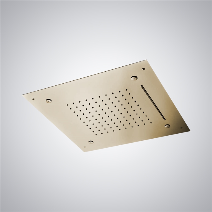 Fontana Lyon 16" Champagne Ceiling Mounted Luxury LED Bathroom Shower Head