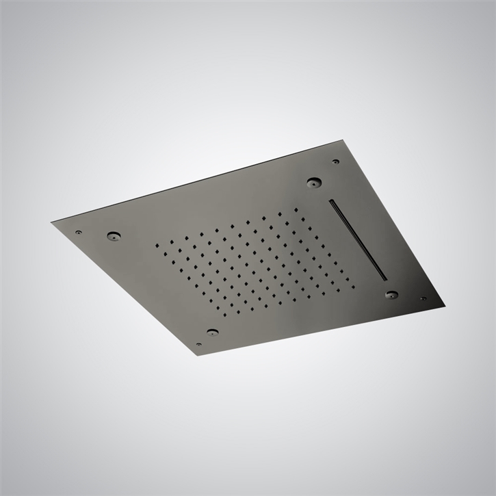 Browse Fontana Lyon 16" Gun Metal Gray Luxury LED Bathroom Shower Head ...