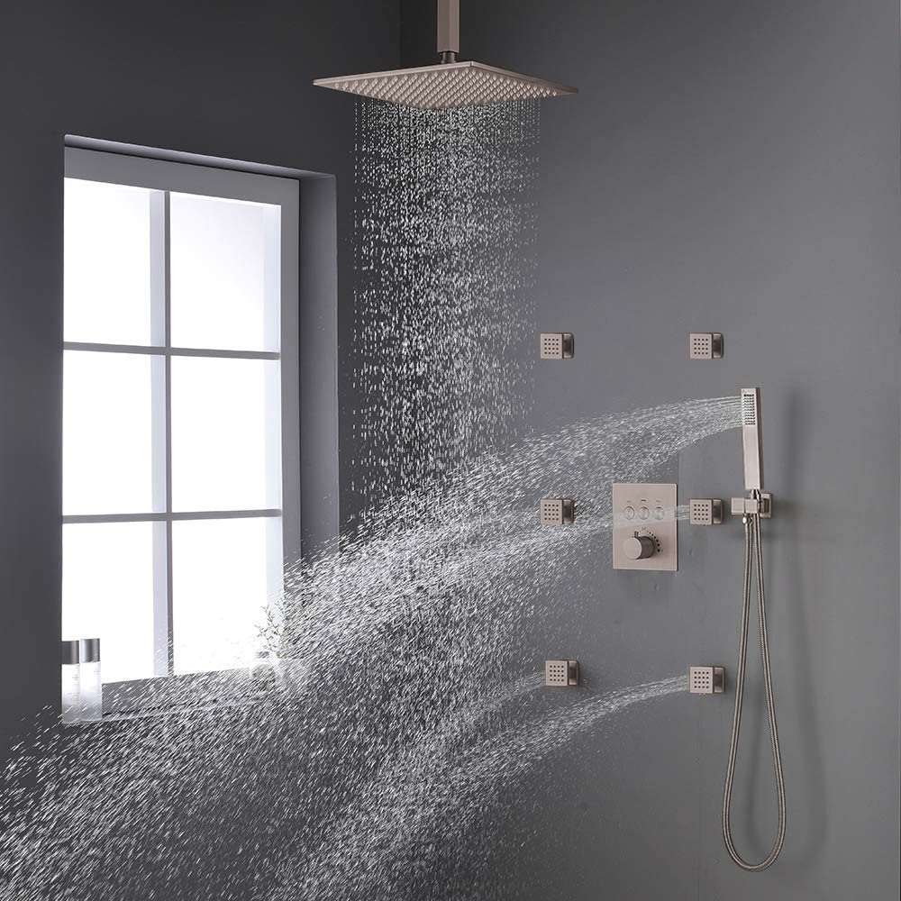 FontanaShowers Brushed Nickel Rainfall Shower
