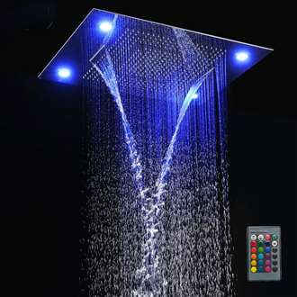 Luxury Shower Head Fontana SÃƒÂ©nart Multi Function Ceiling Mount Remote Controlled LED Shower Head