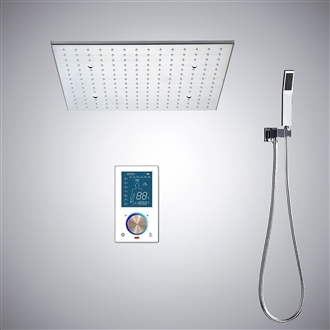 Fontana Deauville Thermostatic 16" Bathroom Shower Head with 3 Ways Intelligent Digital Concealed Shower Mixer