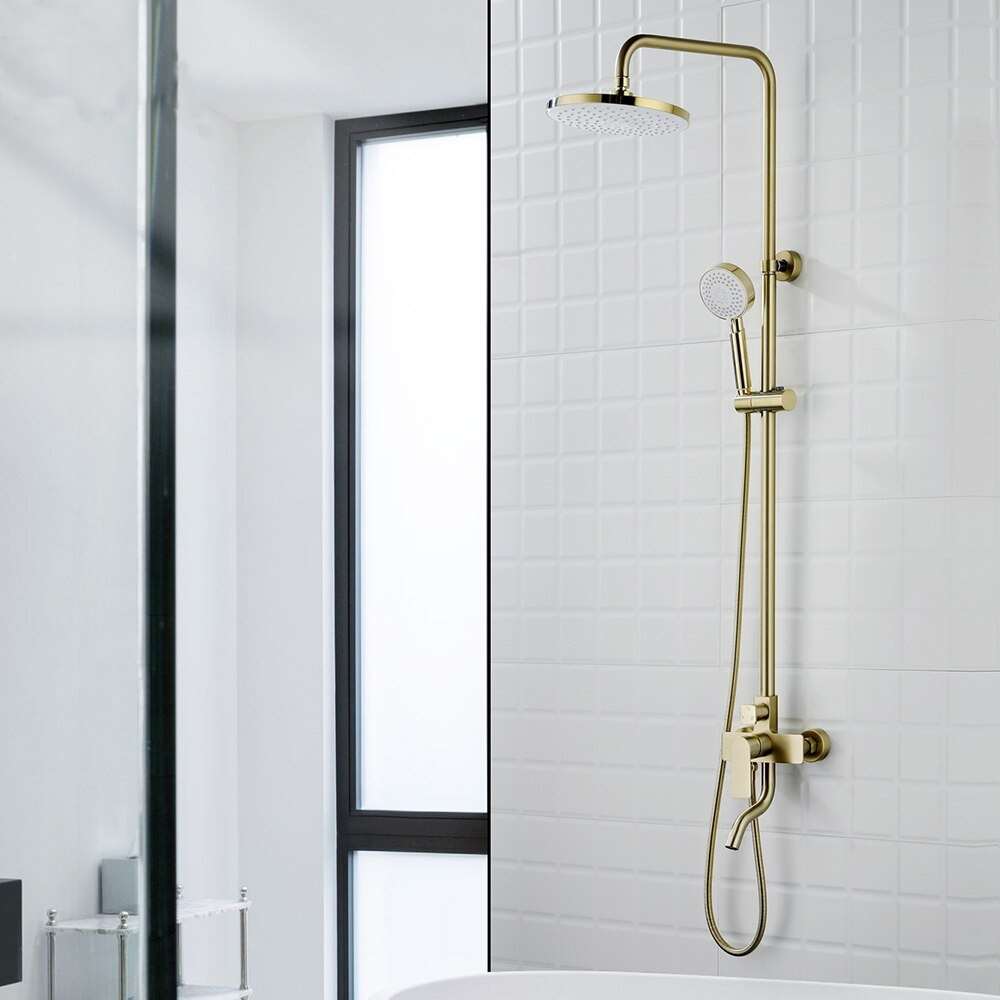 Fontana Marseille 9" Bathroom Wall Mounted Brushed Gold Shower System actual product image