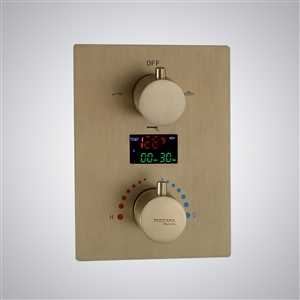 Fontana Lumo In Brushed Gold Finish Thermostatic Shower Mixer