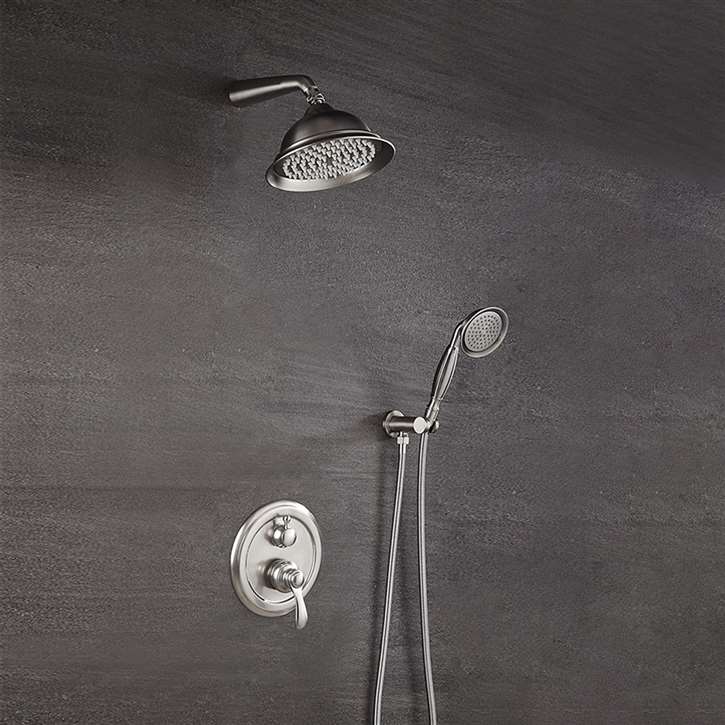 FontanaShowers Brushed Nickel Rainfall Shower Set