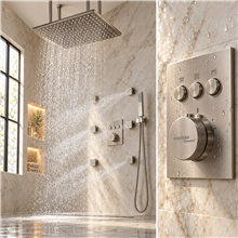 FontanaShowers Brushed Nickel Rainfall Shower Set