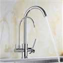 Fontana Kitchen Sink Dual Faucet Tap Water Filter Water Double Outlet in Chrome