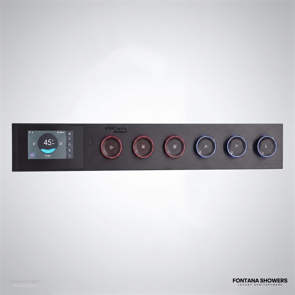 Matte black smart shower mixer