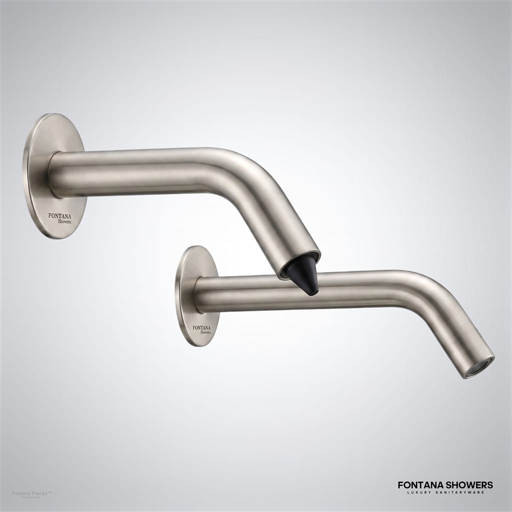 Fontana Pienza brushed nickel touchless faucet and automatic soap dispenser