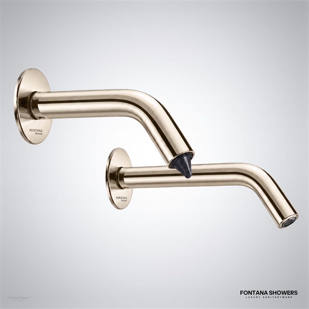 Fontana Pienza Champagne touchless faucet and automatic soap dispenser