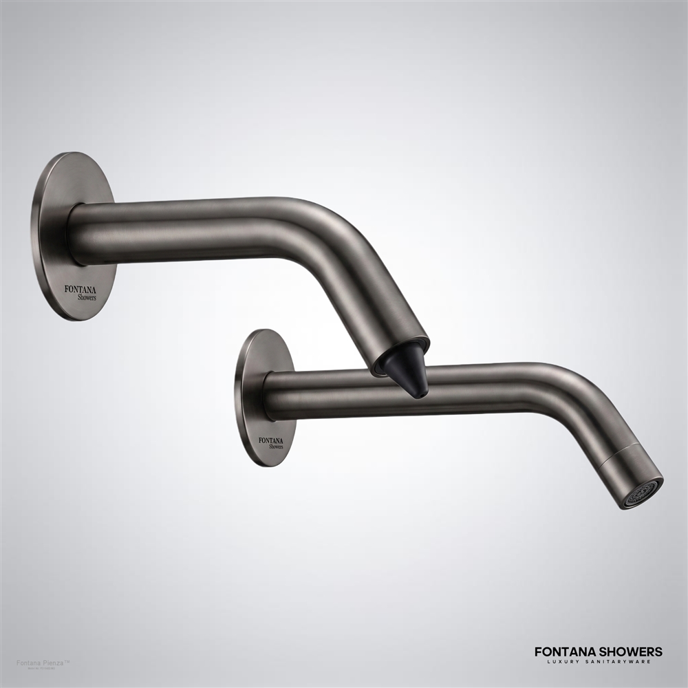 Fontana Pienza Gun Metal Gray touchless faucet and automatic soap dispenser