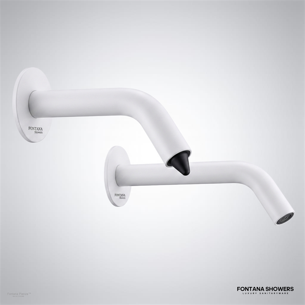 Fontana Pienza Matte White touchless faucet and automatic soap dispenser
