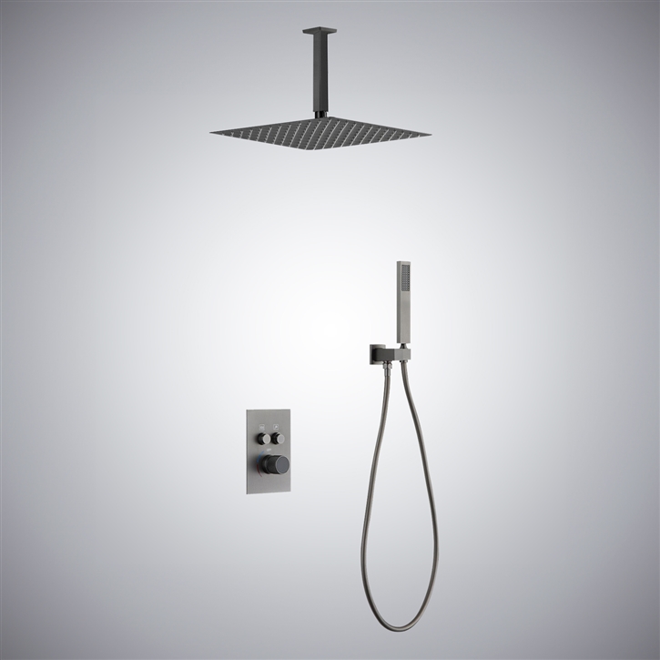 Fontana Cascade Etincelante Ceiling Mounted Rainfall Shower Set with Digital Display Thermostatic Shower Controller Mixer