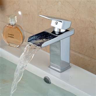 Chiasso Single Handle Waterfall Chrome Deck Mounted Bathroom Faucet