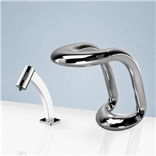 Bravat Commercial Automatic Aqua Motion Sensor Faucets with Soap Dispense