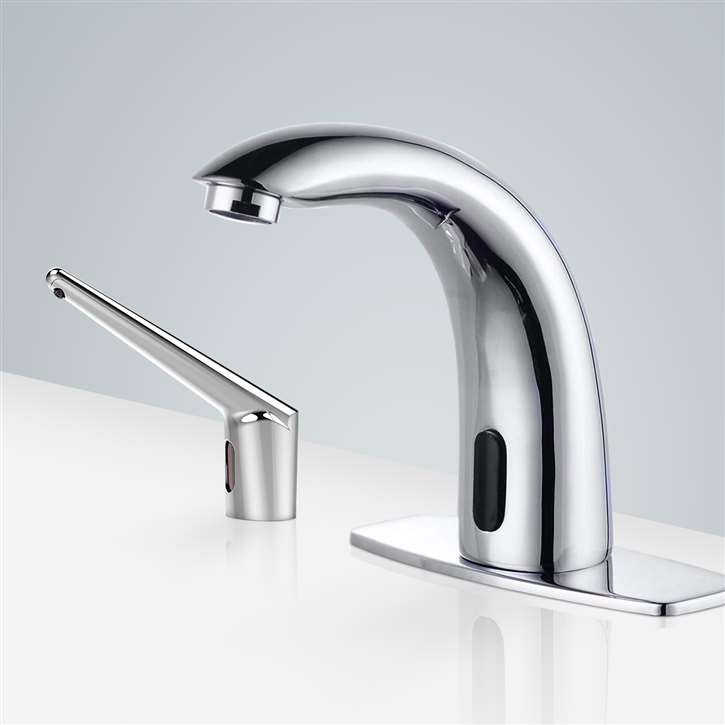Fontana Freestanding Commercial Motion  Sensor Faucet And Automatic Soap Dispenser