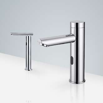 FS18120 standing touchless faucet and automatic soap dispenser set