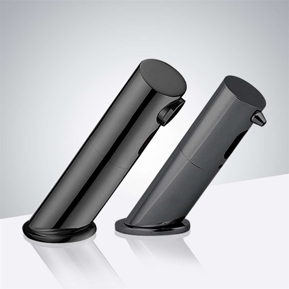 Fontana Sensor Faucet and Motion Sensor Soap Dispenser In Black Finish