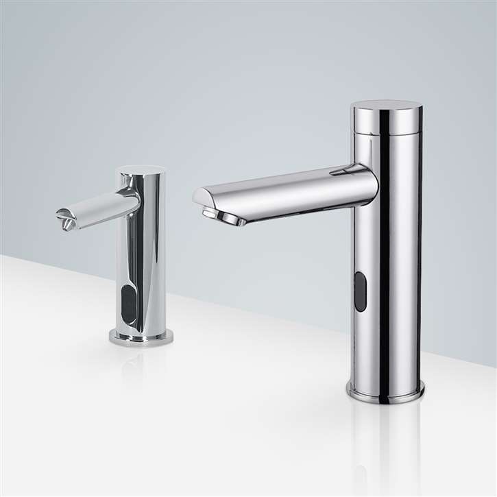 Fontana Freestanding Commercial Motion  Sensor Faucet And Automatic Soap Dispenser