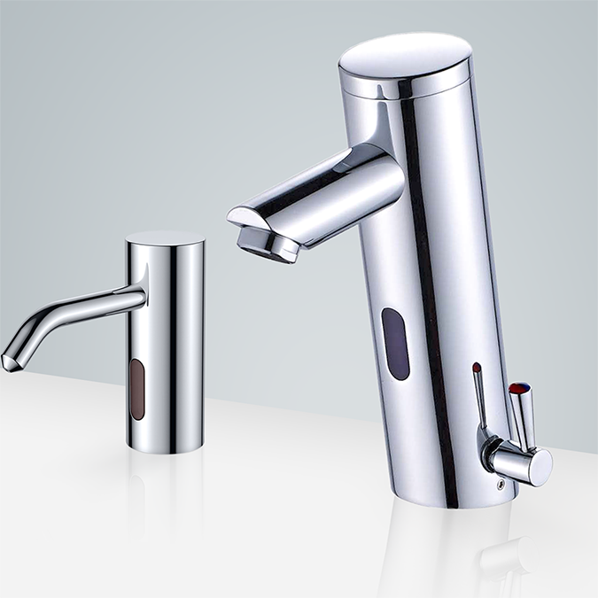 Fontana Freestanding Commercial Motion  Sensor Faucet And Automatic Soap Dispenser