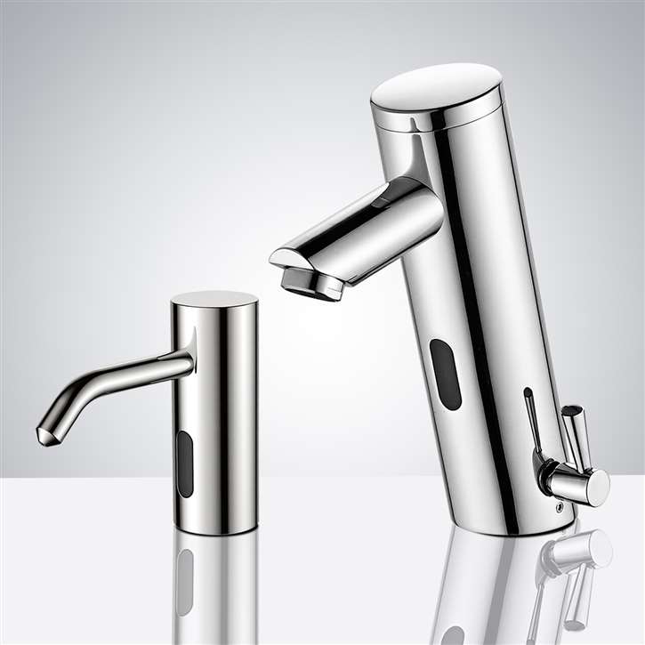 Fontana Commercial Motion  Sensor Touchless Bathroom Faucet And Automatic Touchless Bathroom Soap Dispenser for commercial restrooms