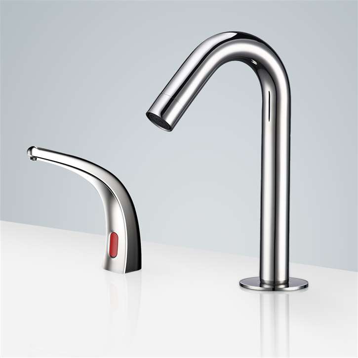 Fontana Touchless Bathroom Commercial Motion  Sensor Faucet And Automatic Soap Dispenser