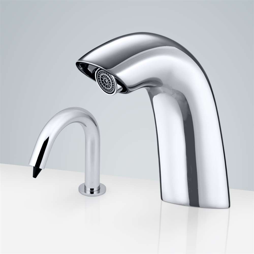 Fontana Verona commercial deck mount motion sensor faucet and automatic soap dispenser