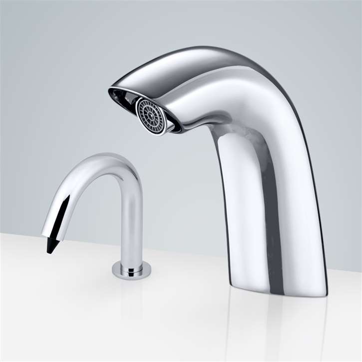 Fontana Freestanding Commercial Motion  Sensor Faucet And Automatic Soap Dispenser