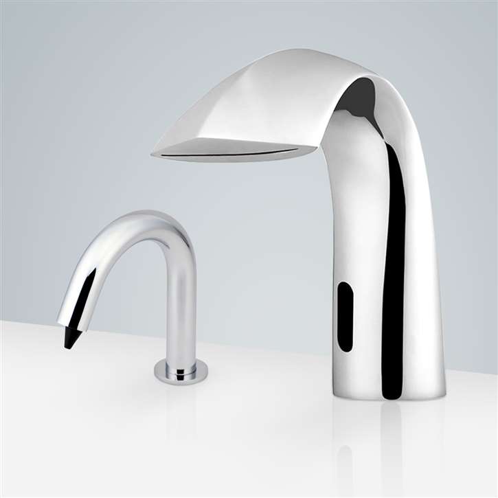 Fontana Freestanding Commercial Motion  Sensor Faucet And Automatic Soap Dispenser