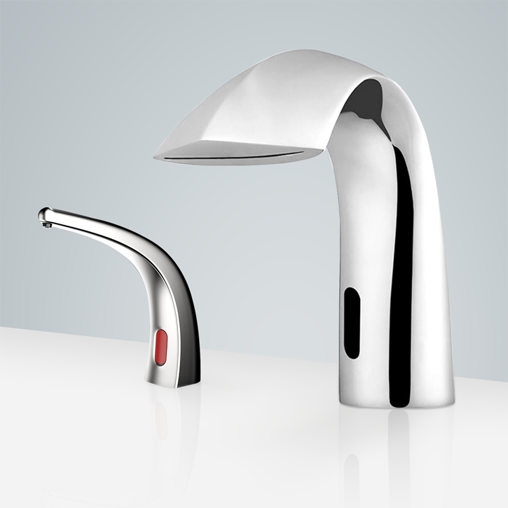 Fontana Freestanding Commercial Motion Sensor Faucet And Automatic Soap Dispenser