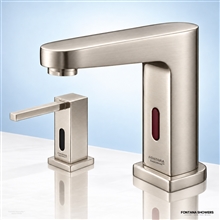 Marseille brushed nickel faucet and soap dispenser