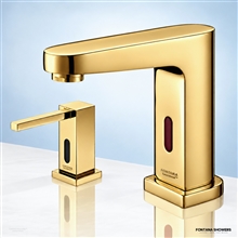Marseille gold sensor faucet and soap dispenser