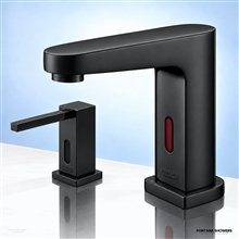 Marseille matte black faucet and soap dispenser