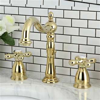 Veneto Widespread Polished Brass Lavatory ARCHITECTURAL DESIGN Download Commercial Faucet || Veneto Sink