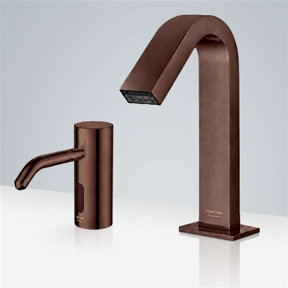 Fontana Freestanding Commercial Motion  Sensor Faucet And Automatic Soap Dispenser